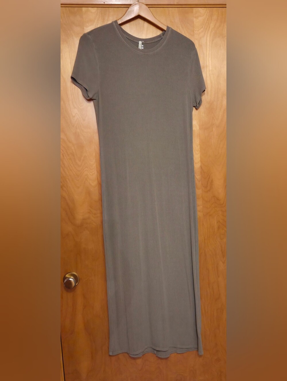 BE COOL Short-Sleeve Maxi Dress - Taupe/Beige NWT